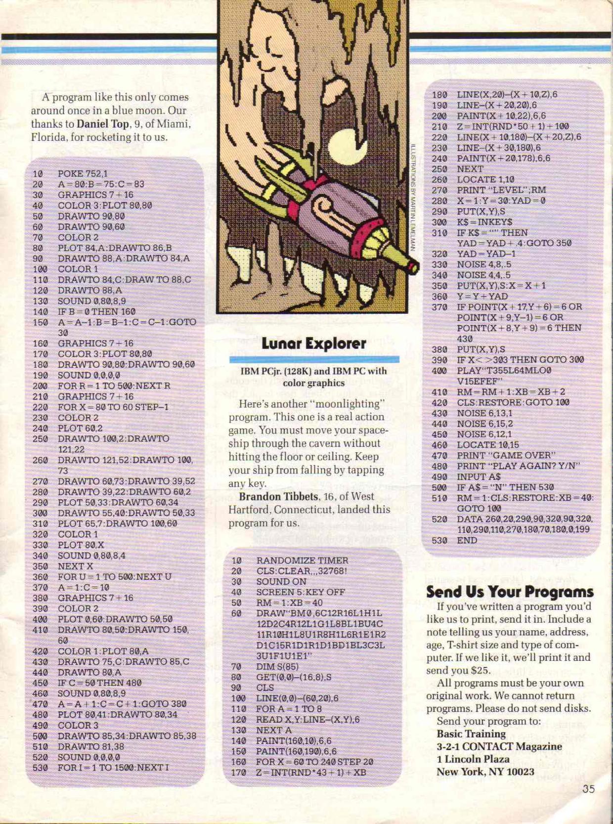 August 1987 issue of 3-2-1 Contact magazine, page 35