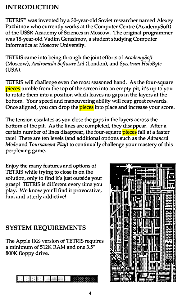 (TETRIS) The Soviet Challenge Instructions