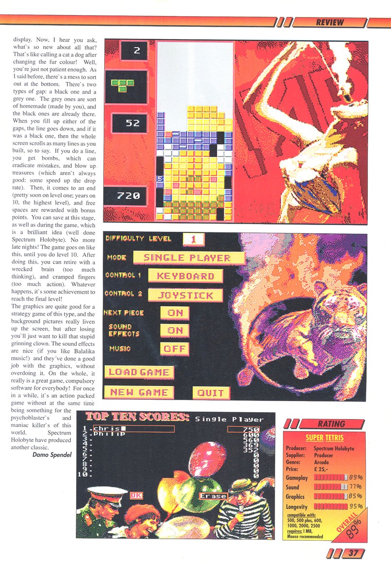 Damo Spendel (Amiga Mania magazine) [Oct. 1992] p37